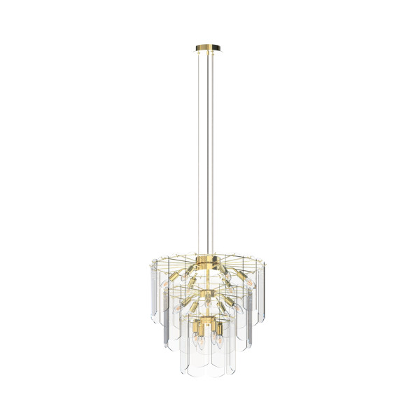 Lampa wisząca szklana NIRA ZŁOTA/GOLD MD3523-14L-EGN - Zuma Line