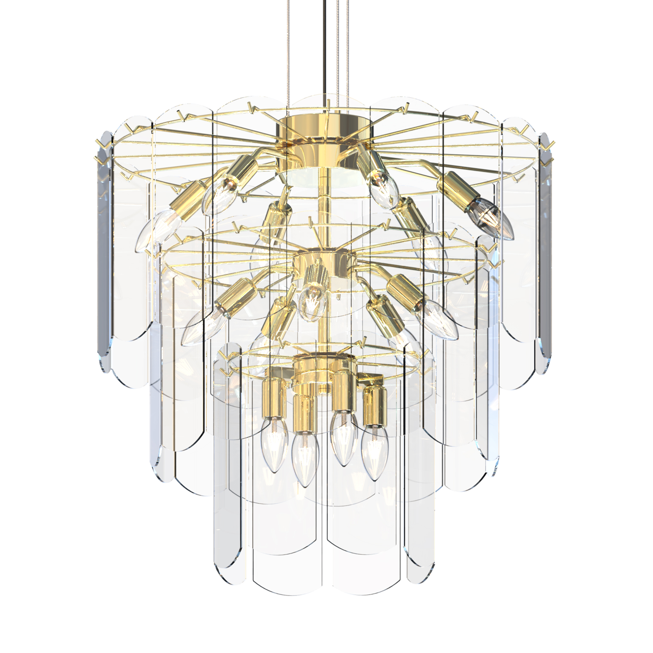 Lampa wisząca szklana NIRA ZŁOTA/GOLD MD3523-14L-EGN - Zuma Line - obrazek 2
