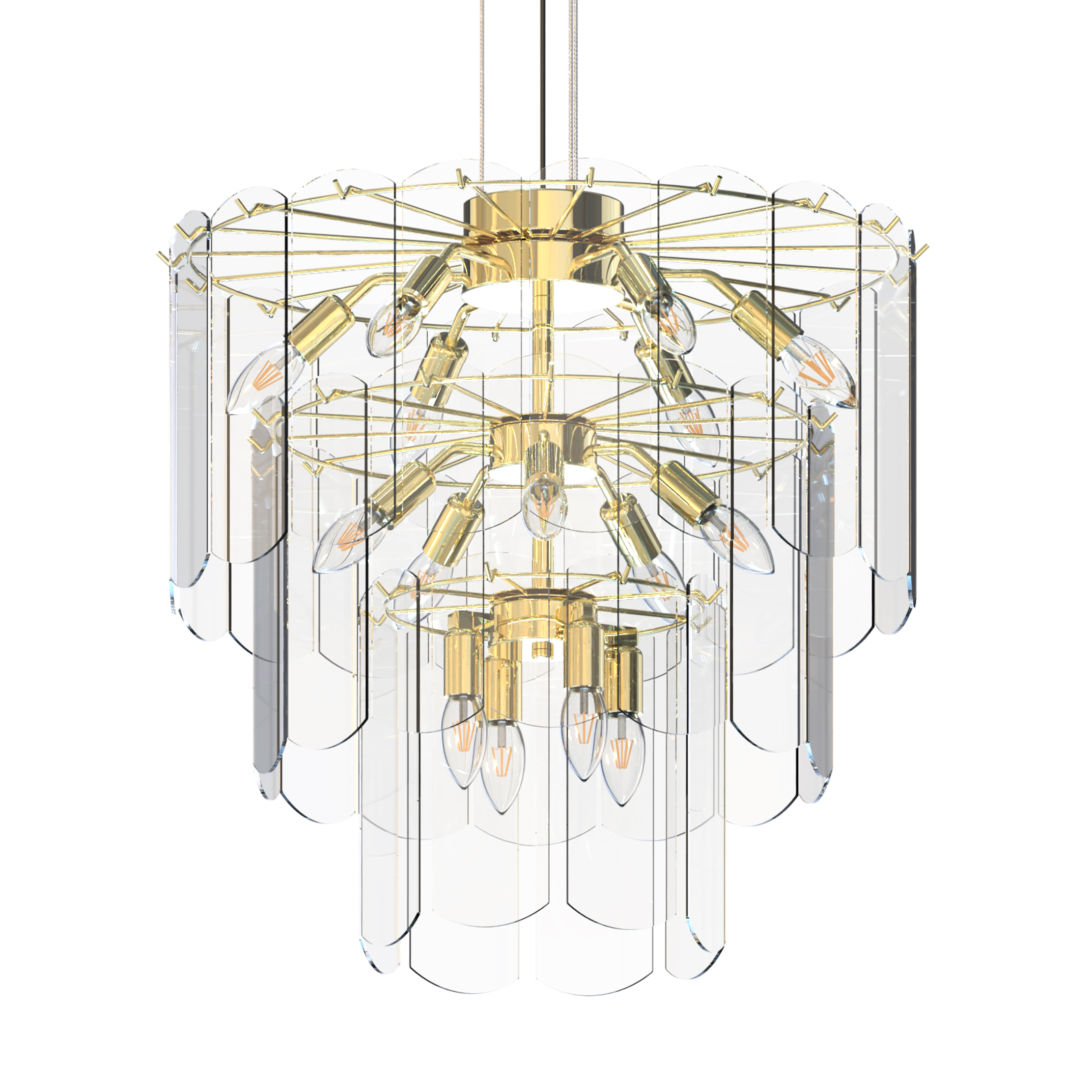 Lampa wisząca szklana NIRA ZŁOTA/GOLD MD3523-14L-EGN - Zuma Line - obrazek 3