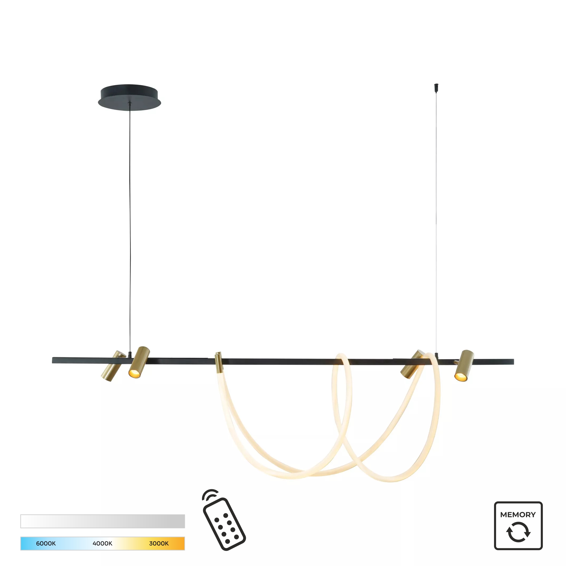 Lampa wisząca BALBO ZŁOTA-CZARNA/GOLD-BLACK 2200277L - Zuma Line