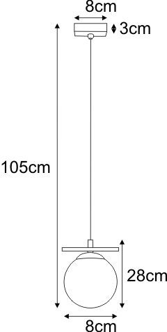 Lampa wisząca szklana kula GLOBE 1207 - Zuma Line - obrazek 3