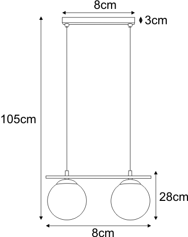 Lampa wisząca 2x szklane kule GLOBE 1208 - Zuma Line - obrazek 3