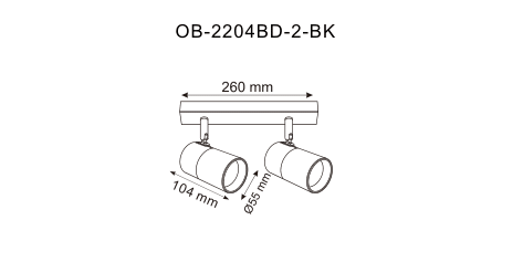 Lampa sufitowa / kinkiet FORI OB-2204BD-2-BK - Zuma Line - obrazek 2