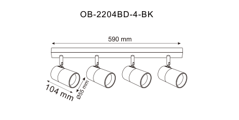 Lampa sufitowa / kinkiet FORI OB-2204BD-4-BK - Zuma Line - obrazek 2