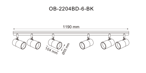Lampa sufitowa / kinkiet FORI OB-2204BD-6-BK - Zuma Line - obrazek 2