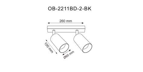 Lampa sufitowa / kinkiet REN OB-2211BD-2-BK - Zuma Line - obrazek 2