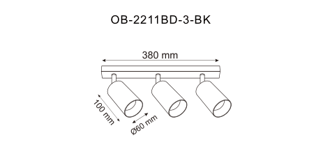Lampa sufitowa / kinkiet REN OB-2211BD-3-BK - Zuma Line - obrazek 2
