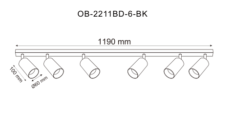Lampa sufitowa / kinkiet REN OB-2211BD-6-BK - Zuma Line - obrazek 2