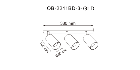Lampa sufitowa / kinkiet REN OB-2211BD-3-GLD - Zuma Line - obrazek 2