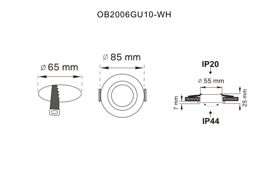 Lampa wpuszczana biała FINN OB2006GU10-WH - Zuma Line - obrazek 2