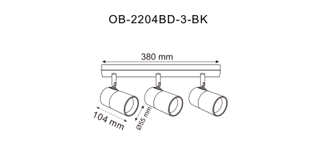 Lampa sufitowa / kinkiet FORI OB-2204BD-3-BK - Zuma Line - obrazek 2