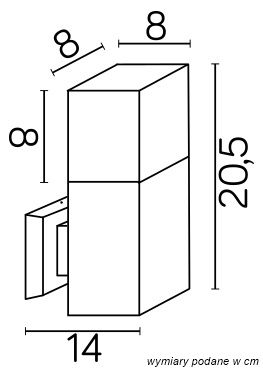 Kinkiet zewnętrzny ogrodowy CUBE - CB-K AL - SU-MA - obrazek 4