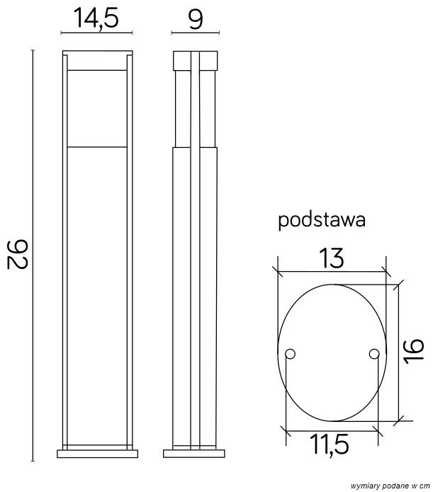 Lampa stojąca zewnętrzna zewnętrzna ELIS TO 3902-H 919 AL - SU-MA - obrazek 5