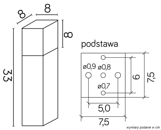 Lampa stojąca zewnętrzna CUBE - CB-330 AL - SU-MA - obrazek 4