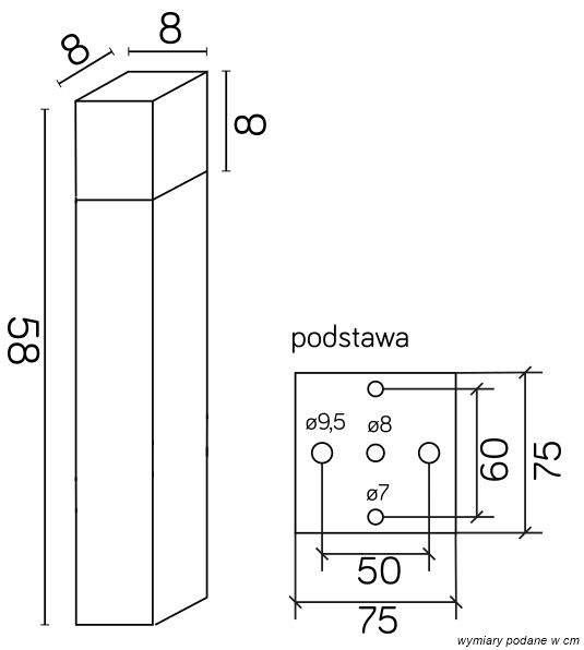 Lampa stojąca zewnętrzna CUBE - CB-580 AL - SU-MA - obrazek 4