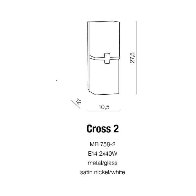 Kinkiet nowoczesny CROSS 2 biały AZ0085 - Azzardo - obrazek 4