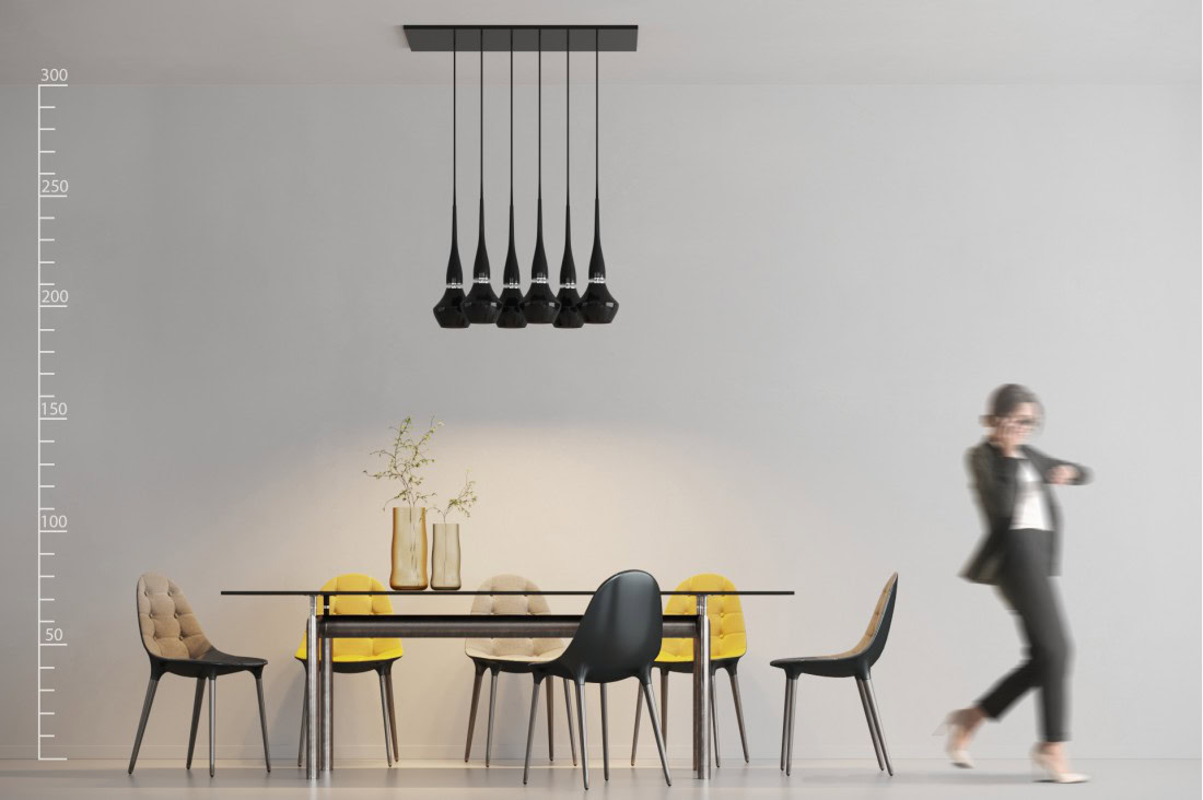 Lampa wisząca nowoczesna TASOS 6 czarna AZ0262 - Azzardo - obrazek 3