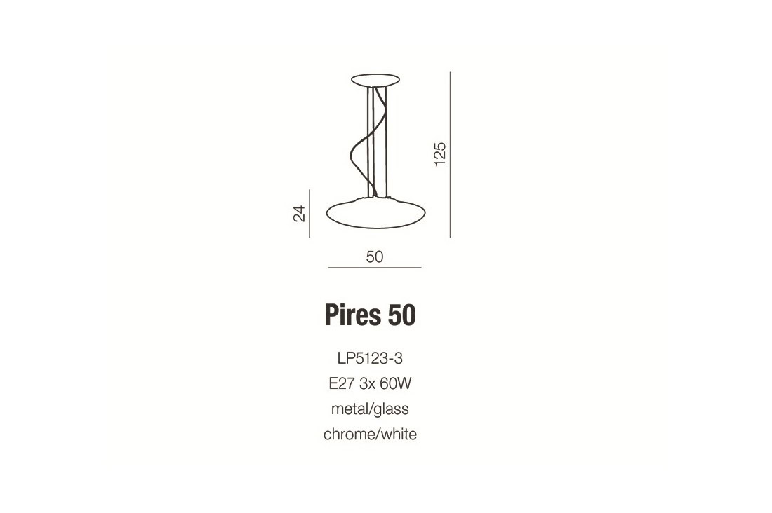 Lampa wisząca nowoczesna PIRES 50 biała AZ0277 - Azzardo - obrazek 3