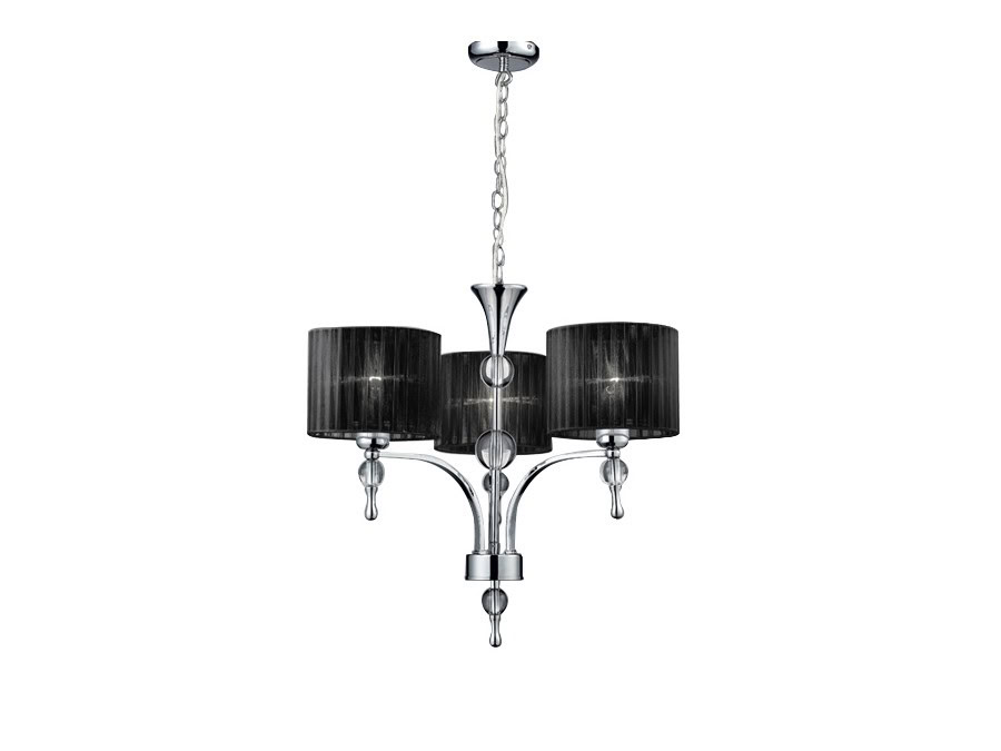 Lampa wisząca abażur IMPRESS 3 chrom+czarny AZ0498 - Azzardo