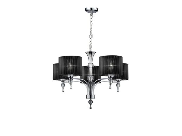 Lampa wisząca abażur IMPRESS 5 chrom+czarny AZ0499 - Azzardo