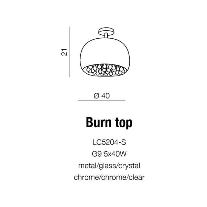 Lampa kryształowa wisząca / Plafon BURN chrom AZ0699 - Azzardo - obrazek 4