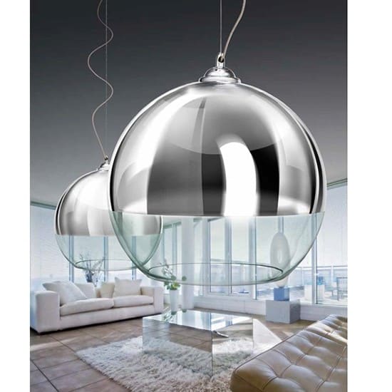 Lampa designerska szklana kula SILVER BALL 25 chrom AZ0733 - Azzardo - obrazek 4