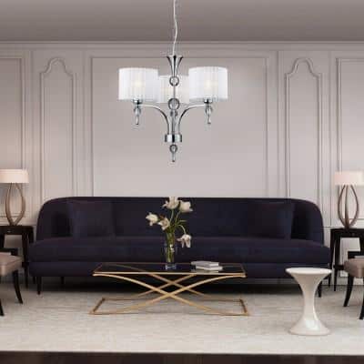 Lampa wisząca abażur IMPRESS 3 biały + chrom AZ1006 - Azzardo