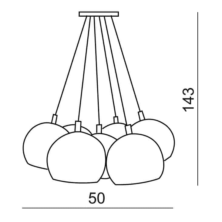 Lampa wisząca nowoczesna NOA 7 chrom AZ1043 - Azzardo - obrazek 5