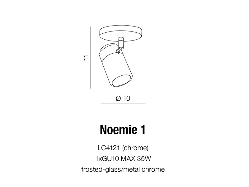 Oprawa sufitowa łazienkowa IP44 NOEMIE 1 chrom AZ1310 - Azzardo - obrazek 3