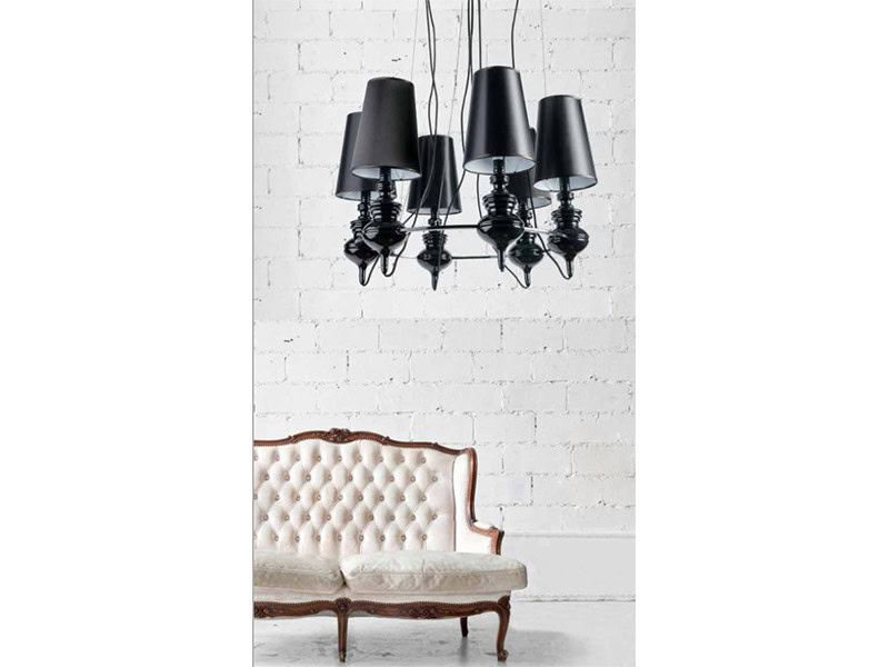 Lampa stylowa wisząca BAROCO 6 czarna AZ1379 - Azzardo