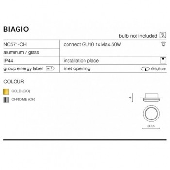 Oprawa do wbudowania BIAGIO złota AZ1493 - Azzardo - obrazek 4