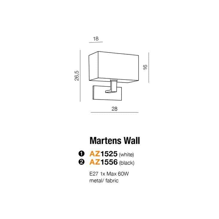 Kinkiet nowoczesny MARTENS WALL biały AZ1525 - Azzardo - obrazek 2
