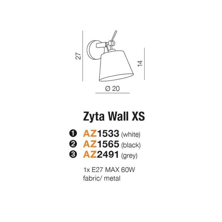 Kinkiet nowoczesny ZYTA WALL XS czarny AZ1565 - Azzardo - obrazek 2