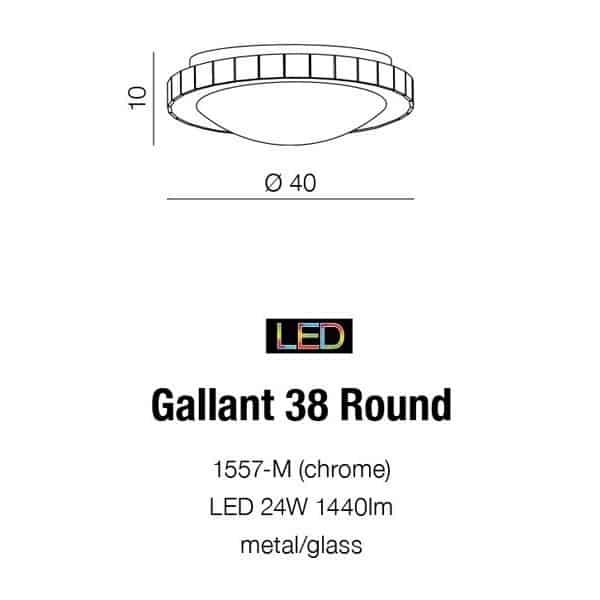 Plafon kryształowy elegancki LED GALLANT 40 biały AZ1592 - Azzardo - obrazek 4