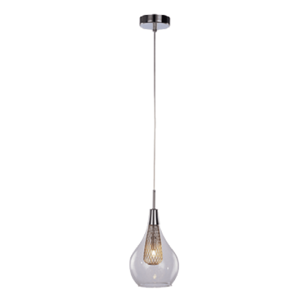 Lampa wisząca z szklanym kloszem G9 ELEKTRA 1 chrom AZ1687 - Azzardo