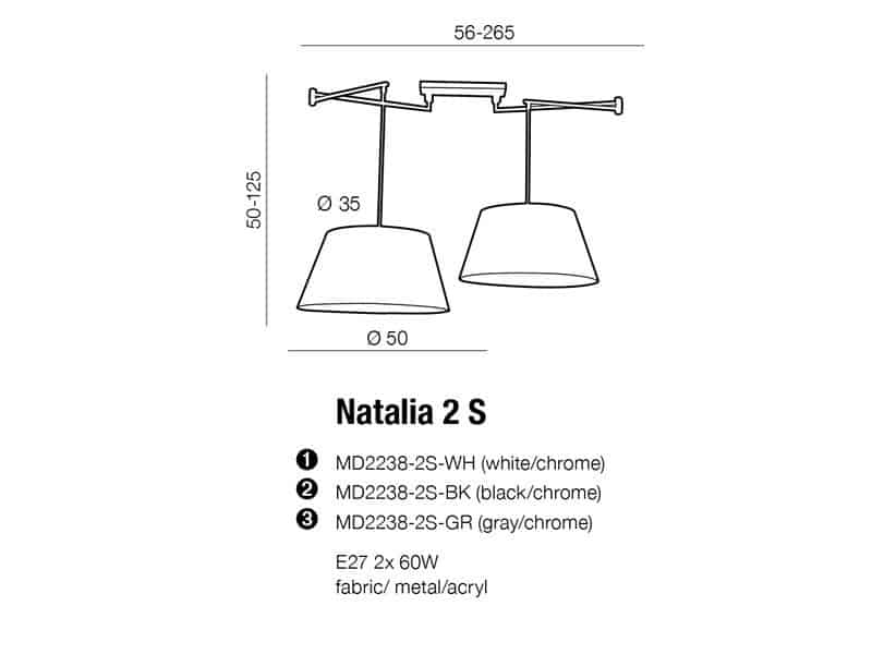 Lampa wisząca do jadalni NATALIA 2S AZ1923 - Azzardo - obrazek 3