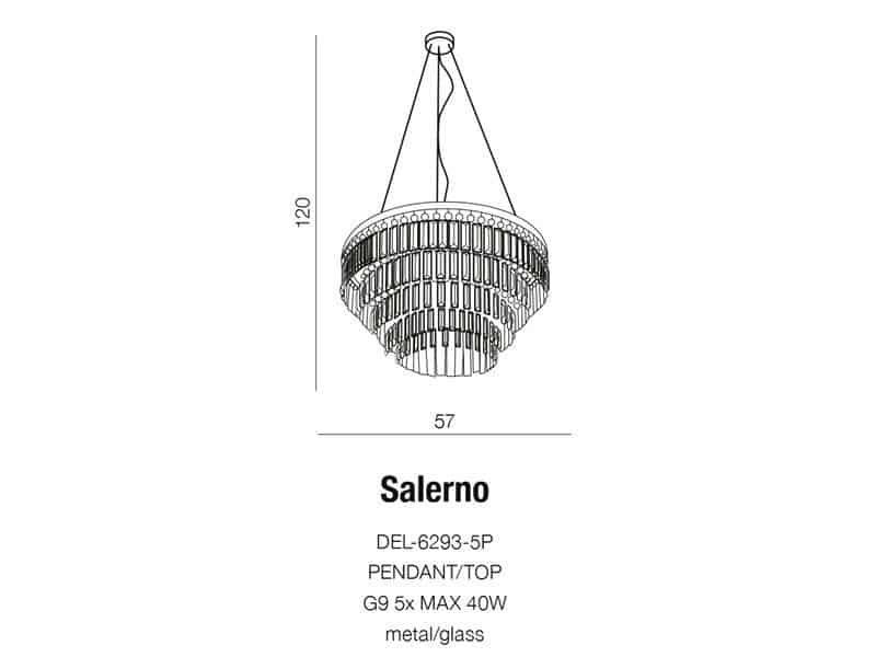 Plafon kryształowy / Lampa kryształowa wisząca SALERNO chrom AZ2107 – Azzardo - obrazek 3