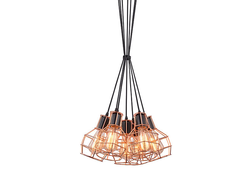 Lampa loft wisząca CARRON 7 miedziana AZ2142 - Azzardo