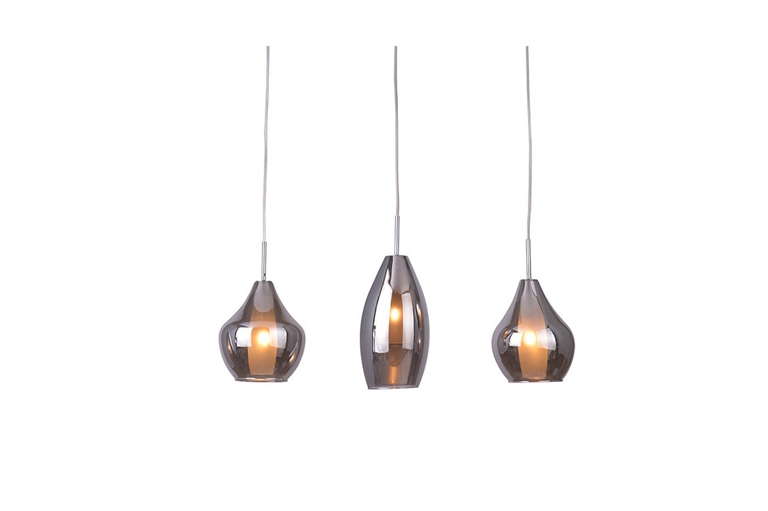 Lampa nad stół wisząca nowoczesna szklana AMBER MILANO 3 chrom AZ2149 - Azzardo