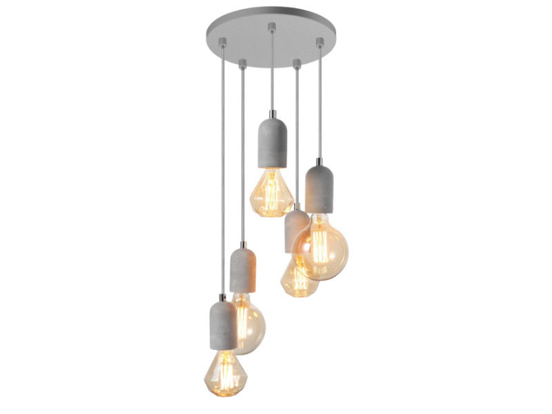 Lampa wisząca gipsowa VOLTA 5 szara AZ2386 - Azzardo