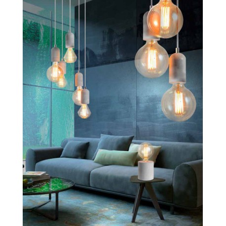 Lampa wisząca gipsowa VOLTA 5 szara AZ2386 - Azzardo - obrazek 3