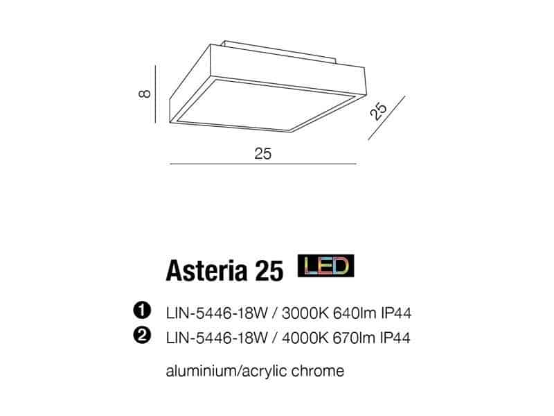 Plafon łazienkowy IP44 ASTERIA 25 chrom AZ2478 - Azzardo - obrazek 4