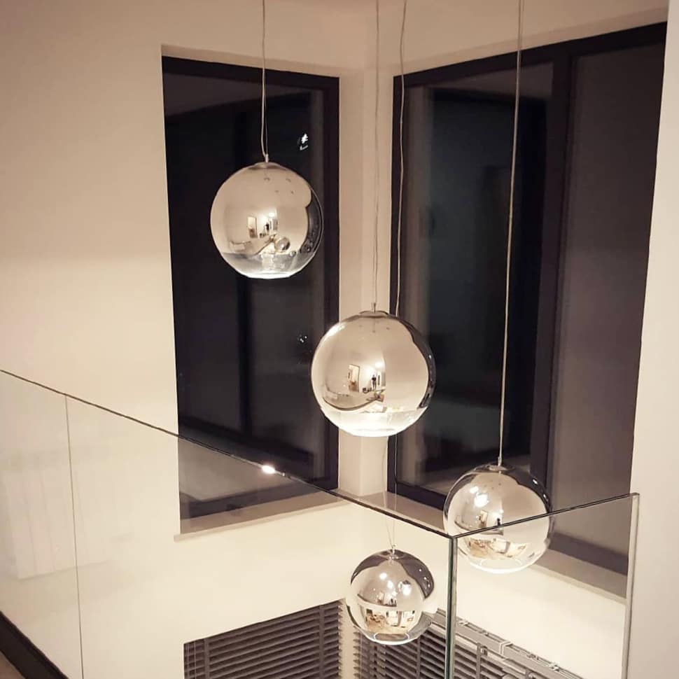 Lampa wisząca cztery szklane kule SILVER BALL 4 chrom AZ2531 - Azzardo
