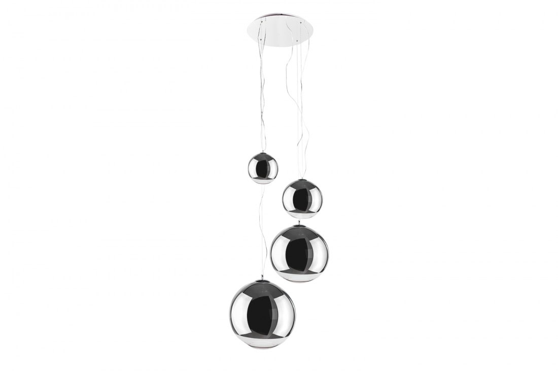 Lampa wisząca cztery szklane kule SILVER BALL 4 chrom AZ2531 - Azzardo - obrazek 3