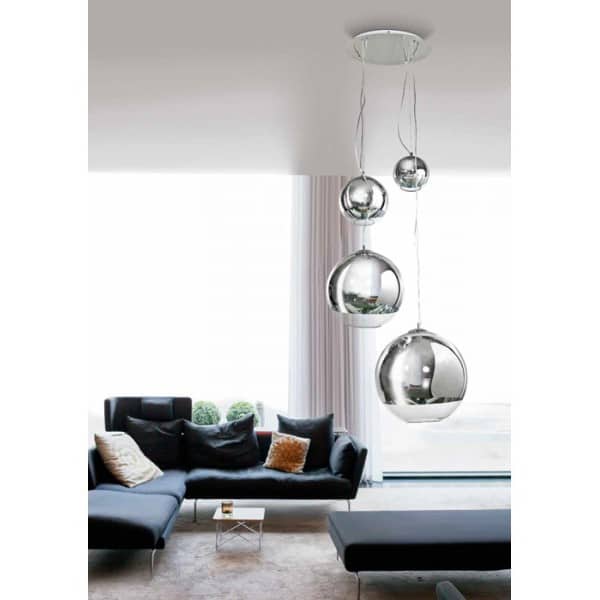 Lampa wisząca cztery szklane kule SILVER BALL 4 chrom AZ2531 - Azzardo - obrazek 4