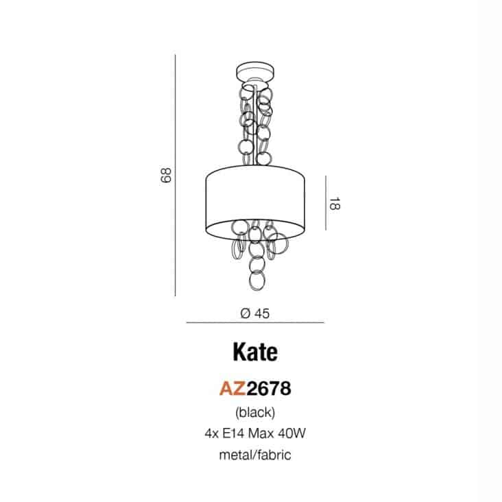 Lampa wisząca nowoczesna KATE czarna AZ2678 - Azzardo - obrazek 3