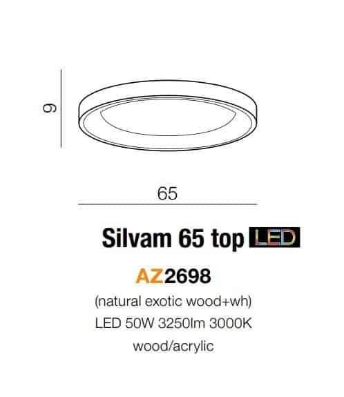 Plafon nowoczesny drewniany SILVAM 65 brązowy AZ2698 - Azzardo - obrazek 3