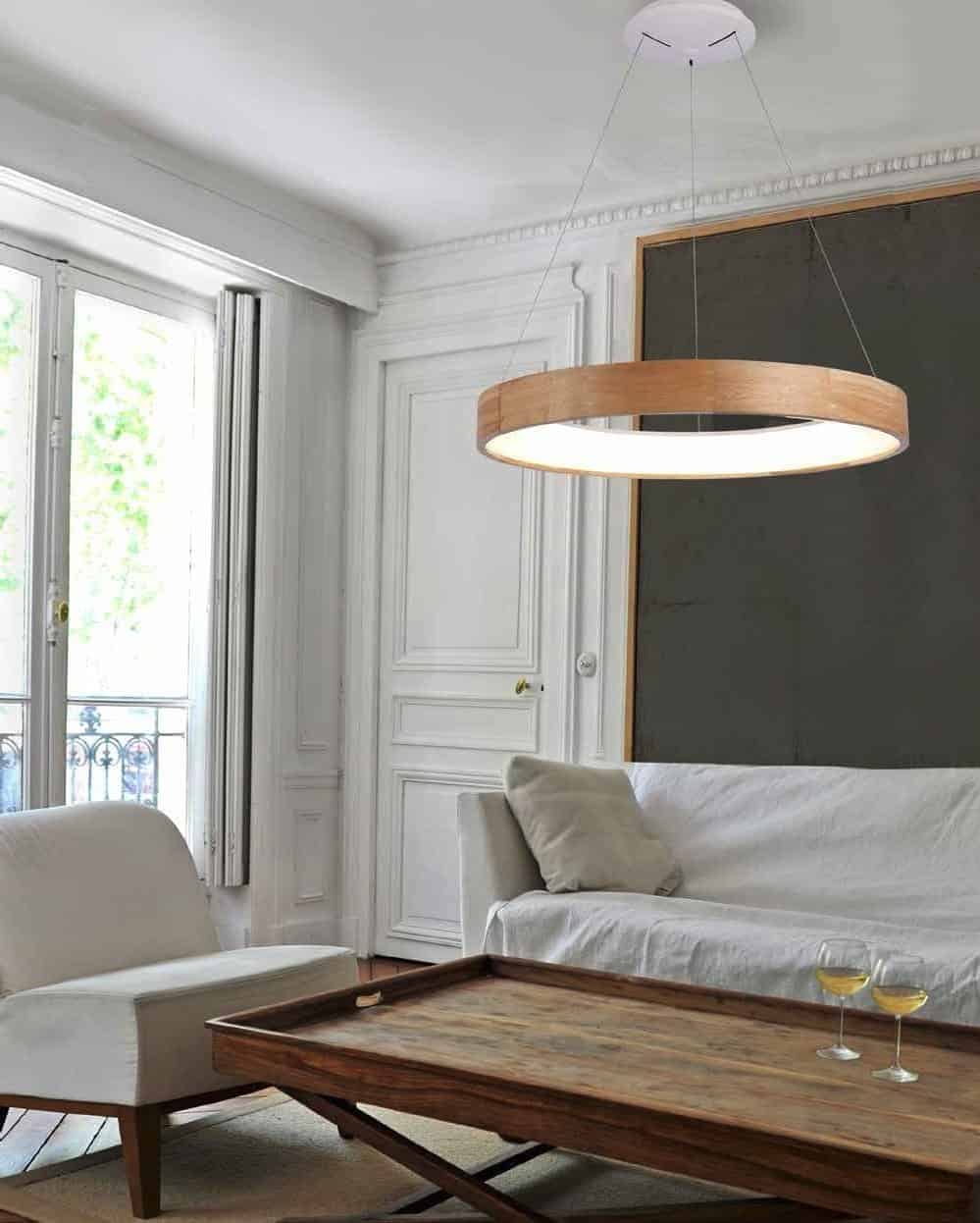 Lampa wisząca drewniana SILVAM 65 brązowa AZ2699 - Azzardo