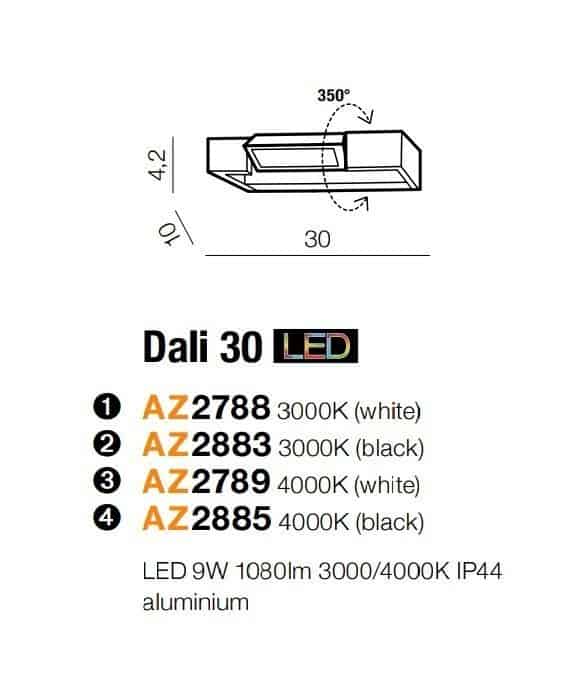 Kinkiet do łazienki IP44 3000K DALI 30 biały AZ2788 - Azzardo - obrazek 2
