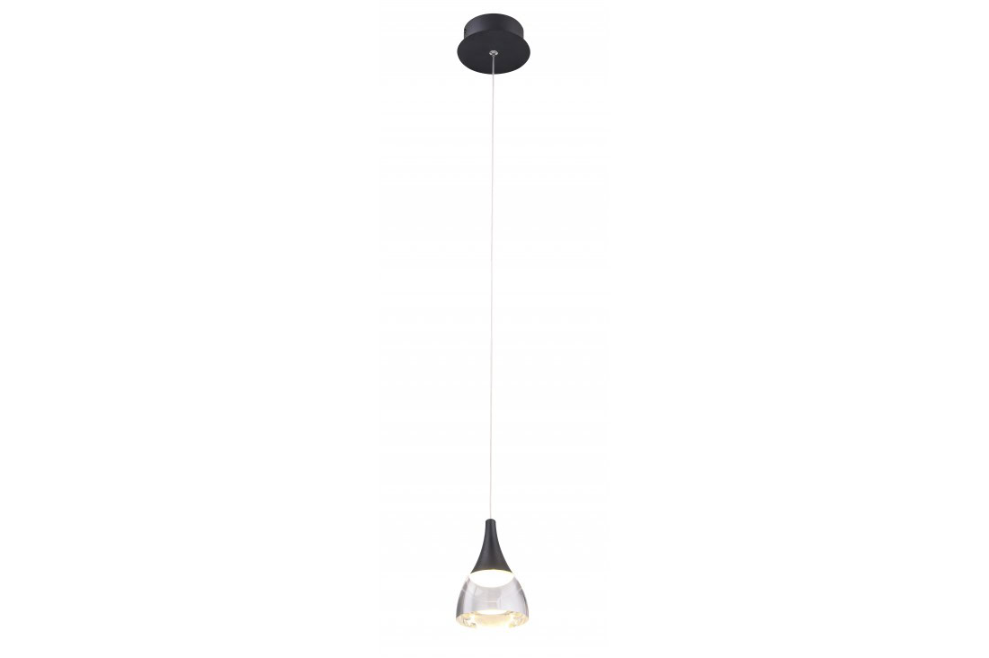 Lampa wisząca smukła z szklanym kloszem DALMATIA 1 czarna AZ2847 - Azzardo